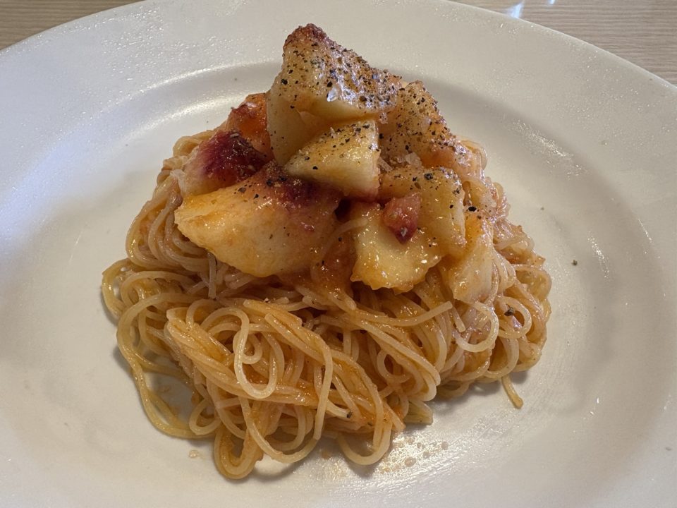 ★「マルグリットカシュカシュ」のスペシャリテ！桃の冷製パスタのランチセット 写真付きレビュー＠鹿児島県鹿児島市