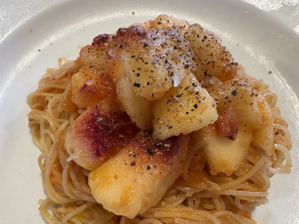 ★「マルグリットカシュカシュ」のスペシャリテ！桃の冷製パスタのランチセット 写真付きレビュー＠鹿児島県鹿児島市