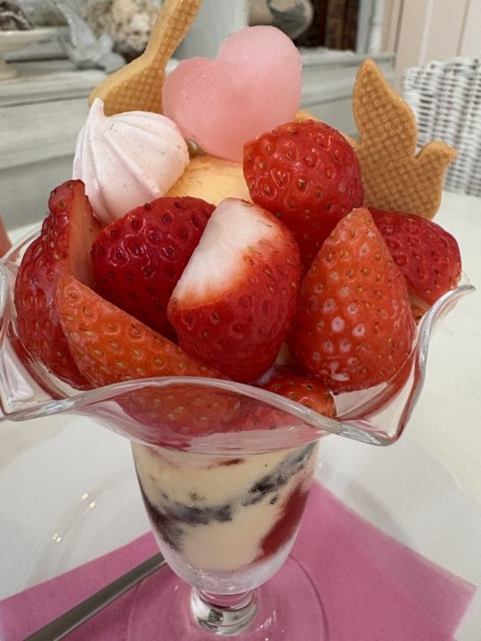 ★「frill(フリル)」限定メニュー いちごのパフェ&ジュースに、チェリーのパンナコッタまで堪能@鹿児島県鹿児島市坂之上