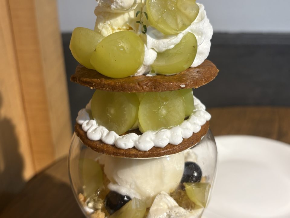 ★「Ao.Hostel＆Cafe LOUNGE」シャインマスカットパフェ＆クインニーナフロート＆パッションサイダー＆タコライス＠熊本県人吉市のカフェ