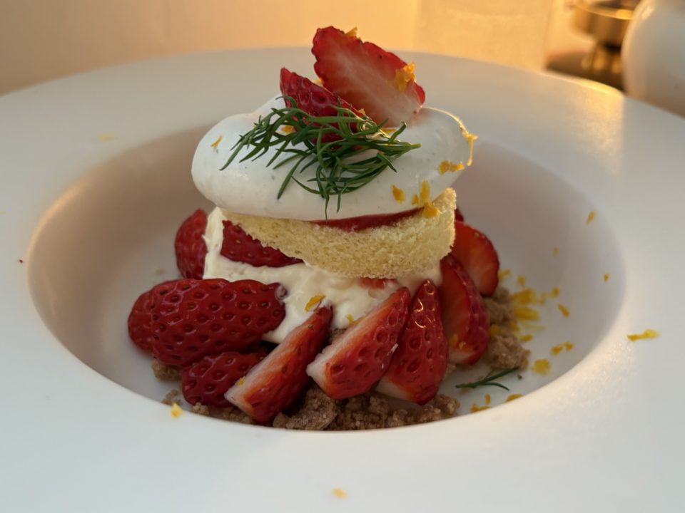 いちごのショートケーキ風皿盛りデザート・和紅茶（鹿児島）／morc（モーク）＠宮城県仙台市 3月