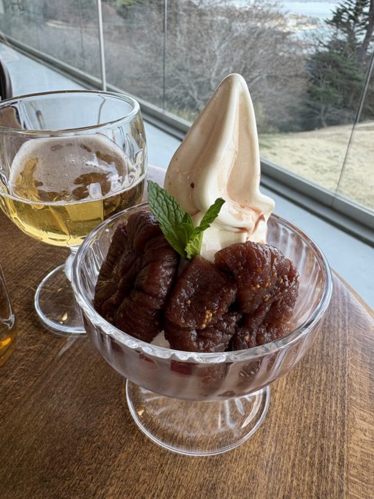 クロックマダム・パリ風ニョッキ・いちじくのパフェ・ポミヨンシードル・ペリエ／Le Roman（ロマン）＠宮城県宮城郡松島町 日本三景