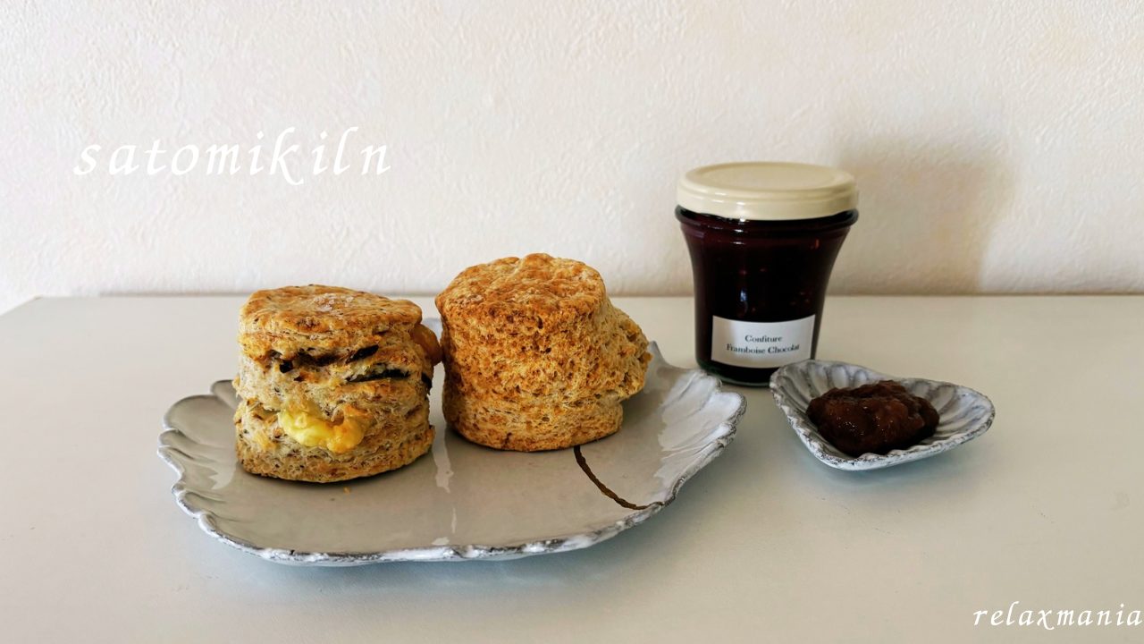 スコーン ベーコンチーズ・プレーン／satomi kiln（サトミキルン）＠宮城県仙台市 2月