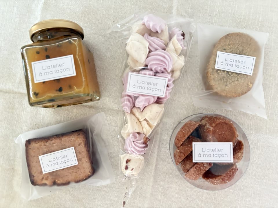 L'atelier à ma façon（ラトリエアマファソン）のテイクアウトスイーツ５選！プレゼント・手土産にも最適！ディアマンSAKURA・和柑橘と桜のパウンドケーキ・ダックワーズ プランタン・メレンゲ（ベルガモットカモミール・ローズフランボワーズ）・パッションフルーツとパイナップルのコンフィチュール